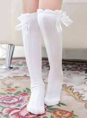 Spring Summer Girls Knee High Socks for Kids Children Bowkno