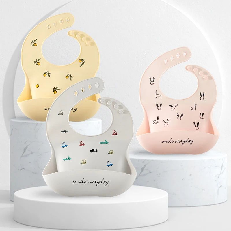 Waterproof Baby Bibs For Baby Kid Soft Silicone Feeding Bib