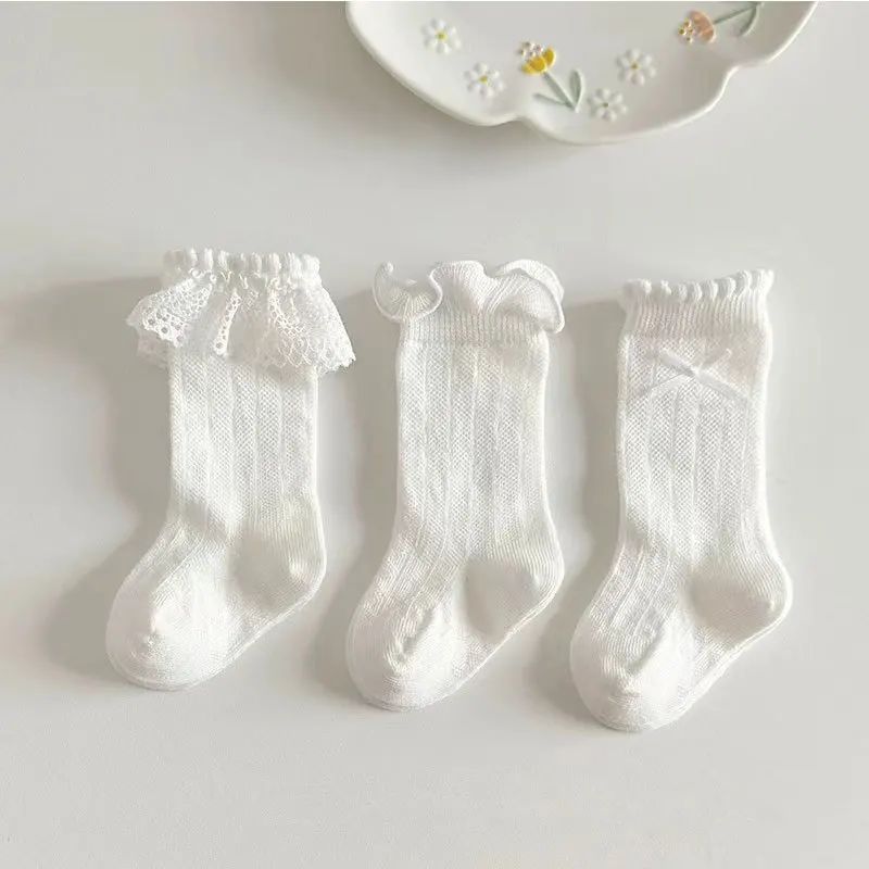 3Pair Lace Ruffle Princess Socks Kids Girl Summer Mesh Mosqu