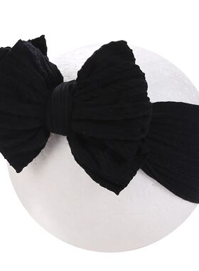 Solid Cable Bows Baby Headbands for Child Nylon Layers Kids
