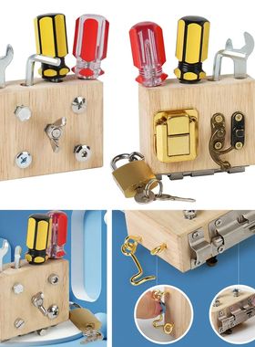 Wooden Montessori Busy Board Fine Motor Skills Early Educati