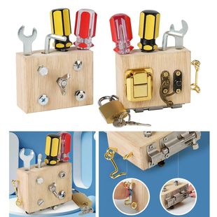 Wooden Montessori Busy Board Fine Motor Skills Early Educati