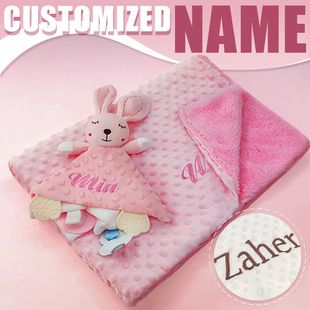 Personalized Baby Name Baby Security Blanket Newborn Blanket