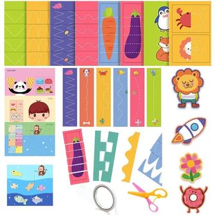 Cut Lines Fruits Preschool Paper Pasting Animals Pro Cutting