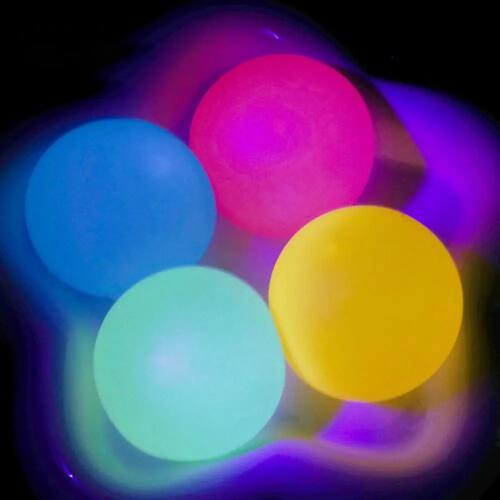 2Pcs Luminous Balls Glow in The Dark Squeeze Balls Relax Slo