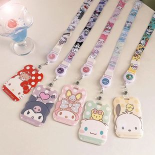 s ID Card Holder Lanyard Porta Credencial Pochacco Kuromi cr