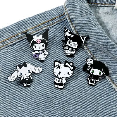 Gothic Halloween  Characters Lapel Pins Kuromi Cinnamoroll H
