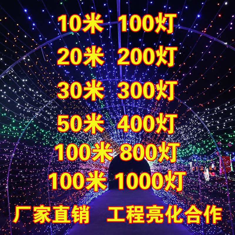 led彩灯闪灯灯串满天星装饰灯户外防水小灯串工程亮化灯光节彩灯