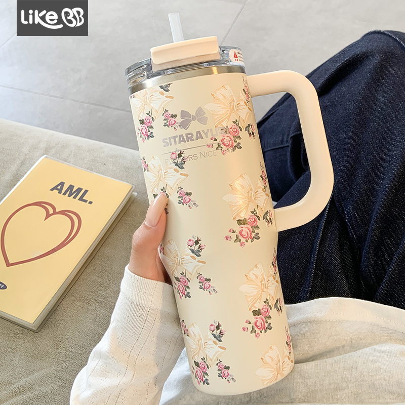 巨无霸保温杯大容量水杯女新款2025高颜值吸管女士办公室冰霸杯子