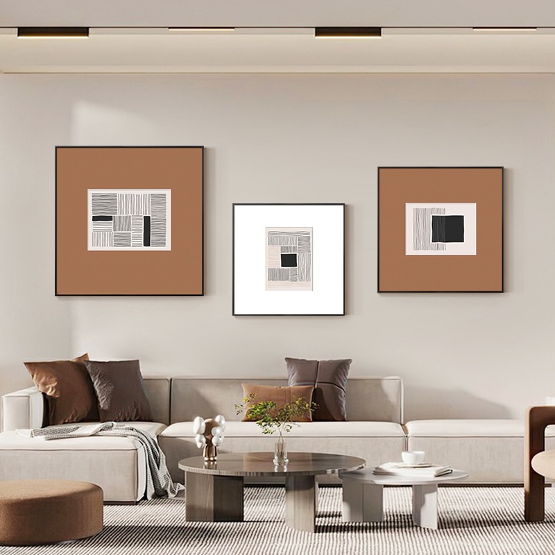 餐客厅背景墙意式极简黑白摆挂画