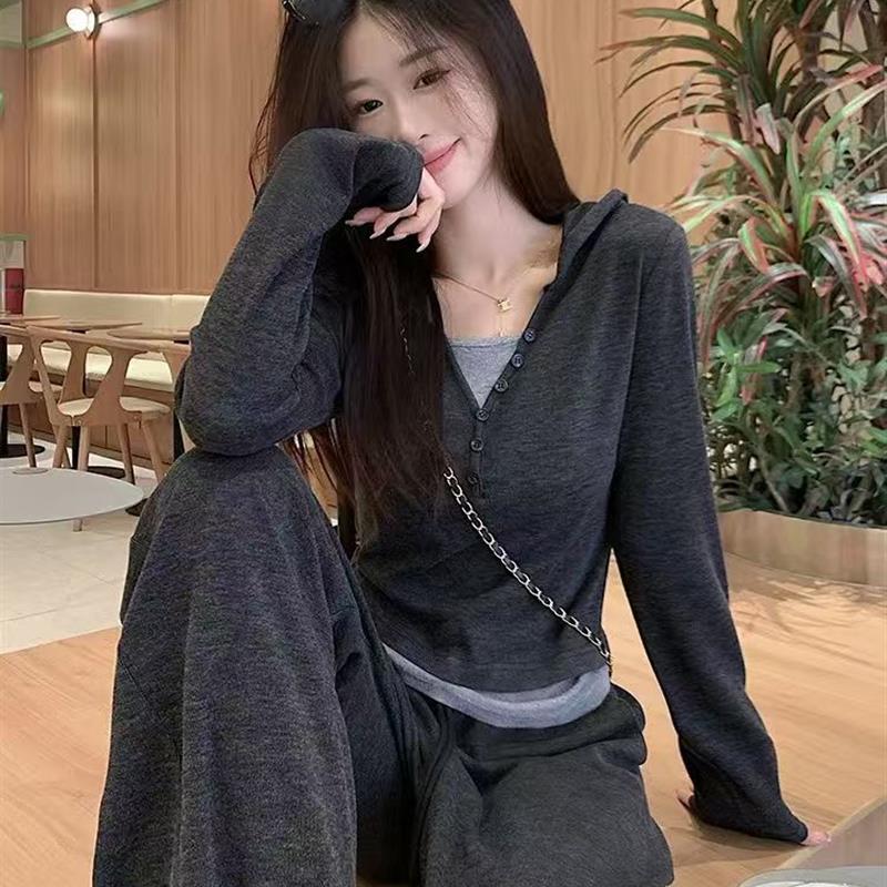 早秋运动套装多巴胺时尚秋季连帽宽松显瘦2025休闲两件套洋气套装