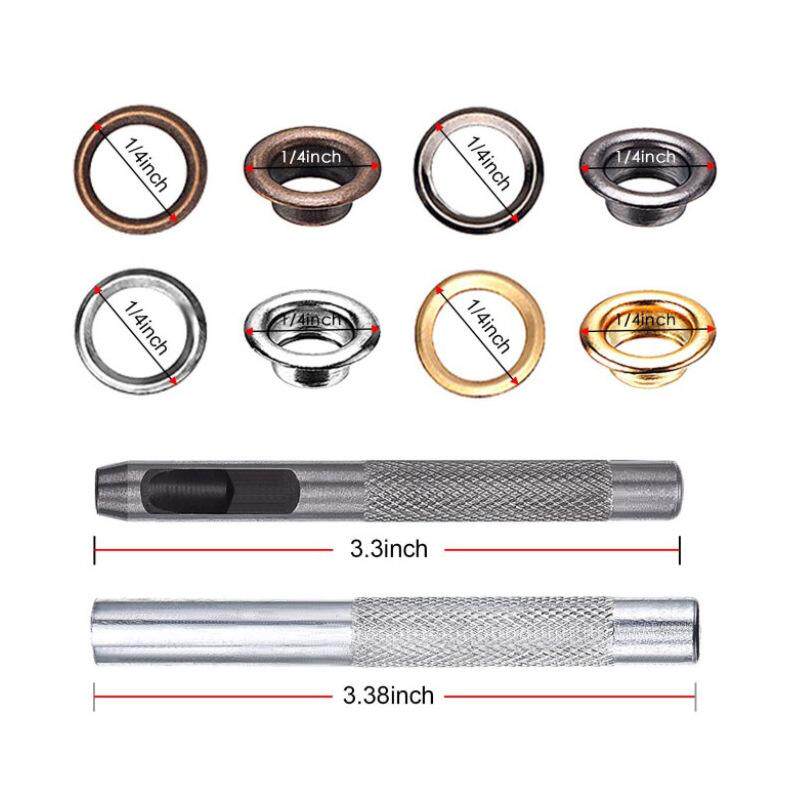 400#内径6mm气眼鸡眼扣4色共100套+打扣工具 扣眼X展架扣环供