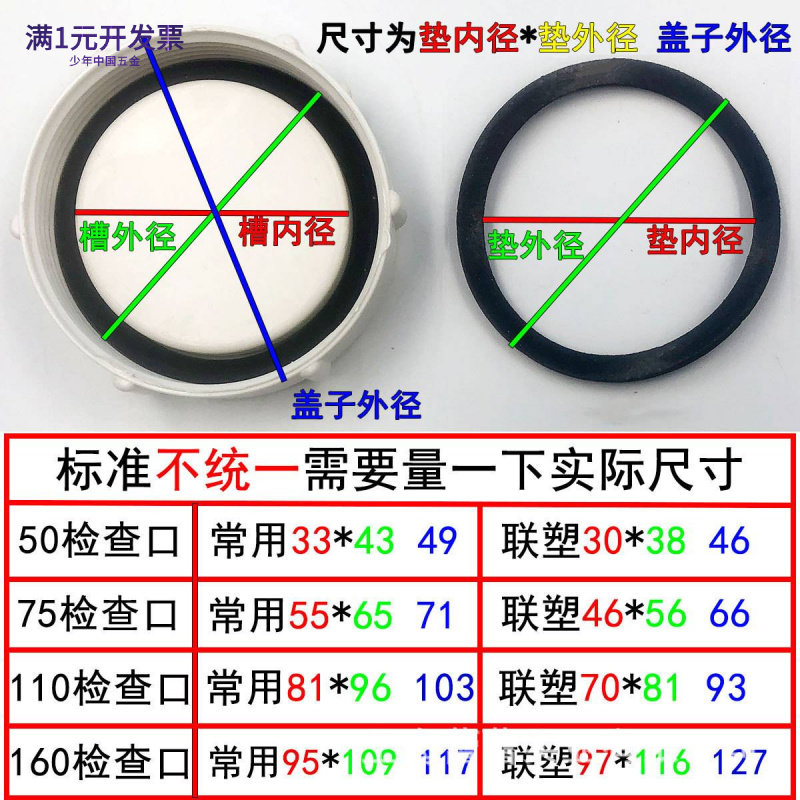 PVC清扫口密封圈检查口闷头橡胶