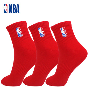NBA红色袜子本命年男女同款 鸿运新年结婚喜庆棉中筒运动休闲吸汗