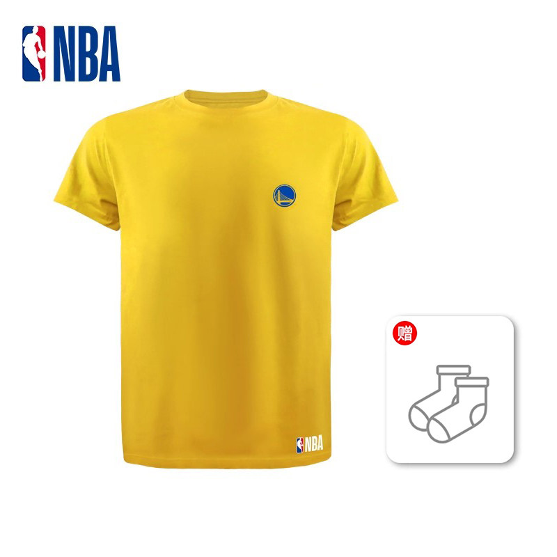 NBA勇士队短袖圆领上衣男士运动跑步休闲纯棉吸汗透气外传打底
