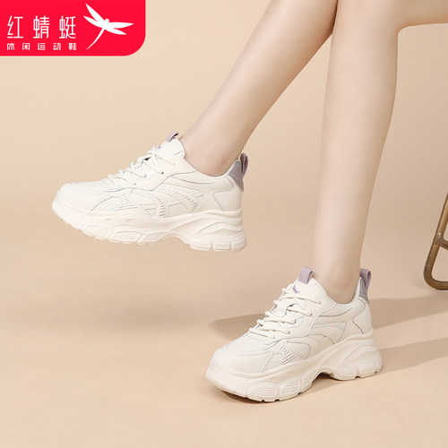 红蜻蜓厚底增高老爹鞋女款运动鞋