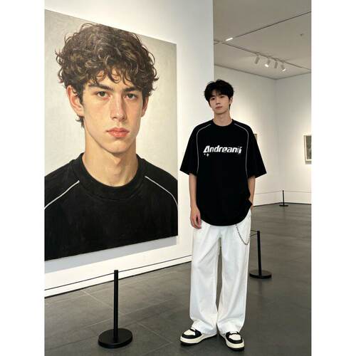 NOLOGOPLUS男士正肩短袖T恤体