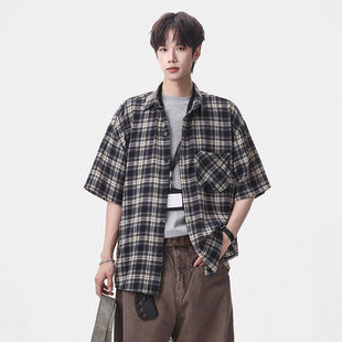 【NO LOGO PLUS】mystyle男士短袖衬衫夏季新款港风宽松凉感T恤衣