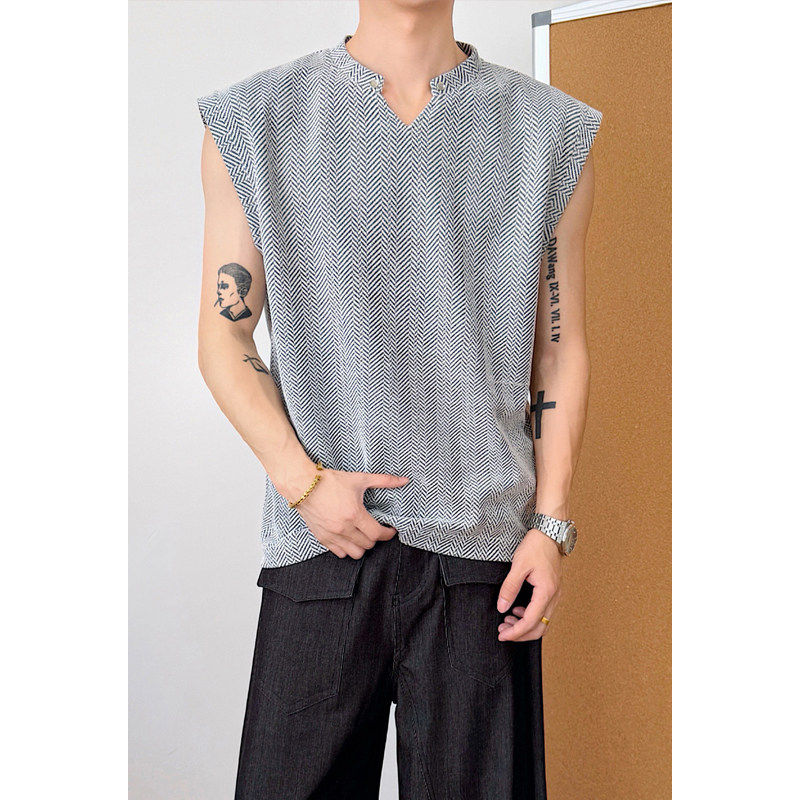 NOLOGOPLUS男士坎肩背心V领