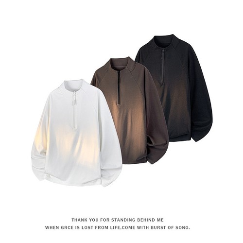 NOLOGOPLUS插肩袖德绒男士T恤