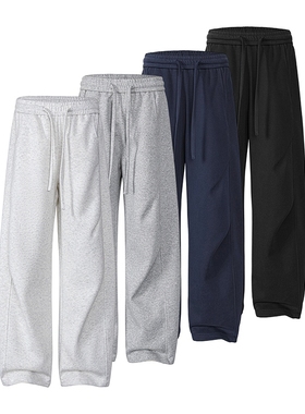 【NO LOGO PLUS}秋冬季男士运动裤宽松休闲卫裤加绒加厚长裤子