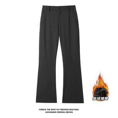 男士加绒厚微喇加绒西裤商务卫裤