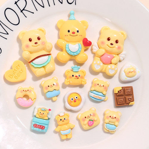 黄油小熊卡通diy树脂配件材料