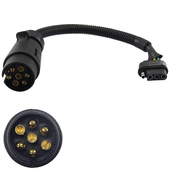 拖车线束转接头欧规7芯孔转美规4针转换头 美式 7针插座转澳规13芯