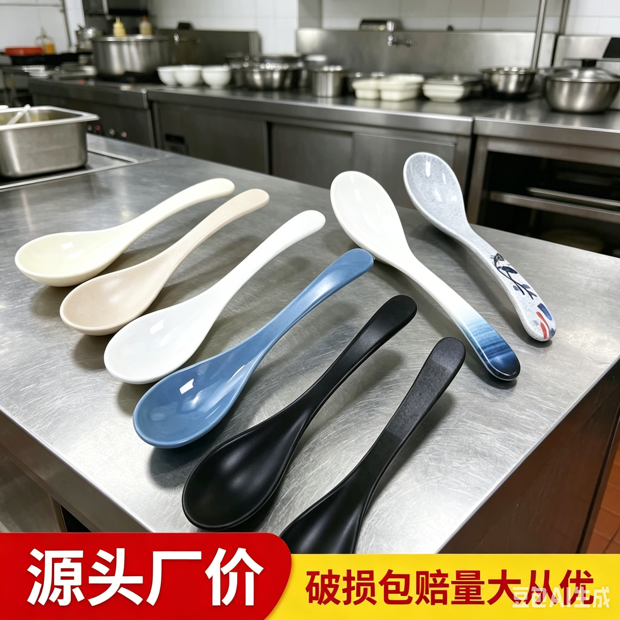 密胺仿瓷餐饮商用汤勺