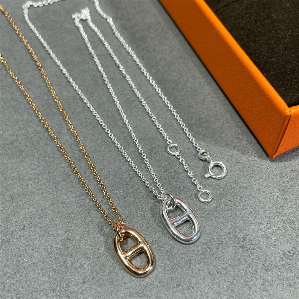 纯银小号猪鼻子项链高级女生超级闪18K质感气质小红书热卖