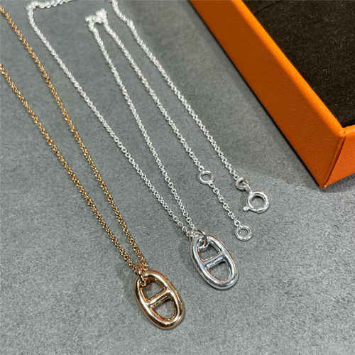 纯银小号猪鼻子项链高级女生超级闪18K质感气质小红书热卖