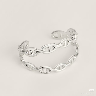 Chaine d'ancre Enchainee双圈猪鼻子手镯925纯银