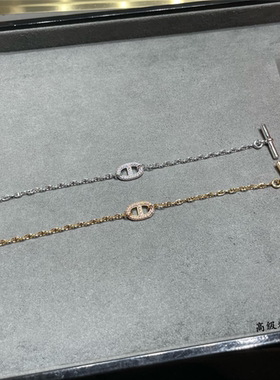 V金镀金满钻猪鼻子手链高级感女生超闪轻奢18K质感气质小红书热卖