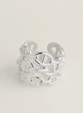 Chaine d'ancre Enchainee纯银开口猪鼻子戒指女生超级闪18K质感