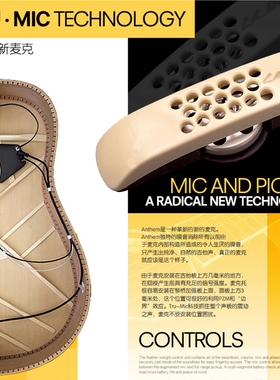 安森LR.R.Baggs Anthem双系统双模式拾音器 压感拾音+麦克风拾音