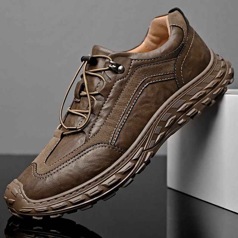 健腾公羊断码清仓特价真皮休闲皮鞋男防滑耐磨户外运动登山鞋大码