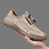 户外登山镂空洞洞鞋 健腾公羊断码 大码 透气网面包头凉鞋 男 清仓特价