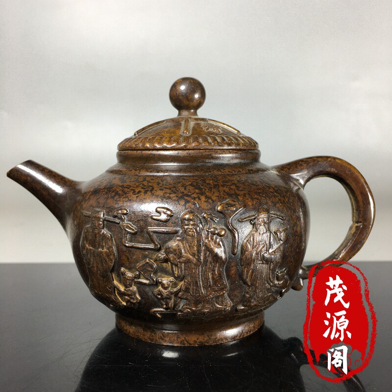 乡下收的宣德年福禄寿三星铜壶酒壶茶壶水壶复古铜器老物件摆件