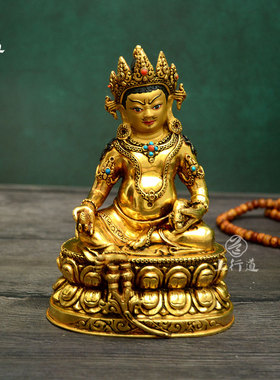 黄财神雕花藏巴拉密宗尼泊尔手工