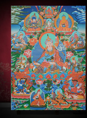 莲花生大士西藏复古怀旧风装饰画