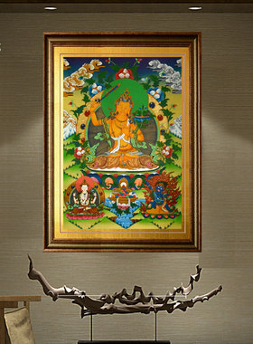 佛像手绘文殊菩萨西藏装饰画挂画