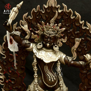上行道摆件一髻佛母菩萨佛像尼泊尔手工铜鎏银藏传密宗艾嘎扎地