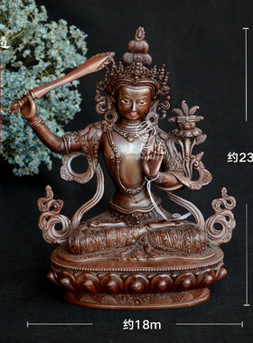 雕花尼泊尔手工画文殊师利佛像