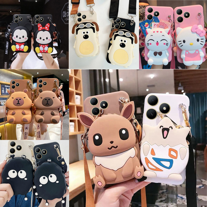 零钱包适用于Honor600lite手机壳荣耀600lite卡通可爱LNA-NX1软壳带挂绳斜跨荣耀600青春版保护套软胶萌宠女