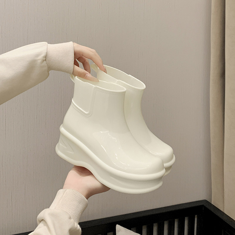 新款日系厚底雨鞋女款成人时尚雨靴外穿防水防滑胶鞋短筒水鞋胶鞋