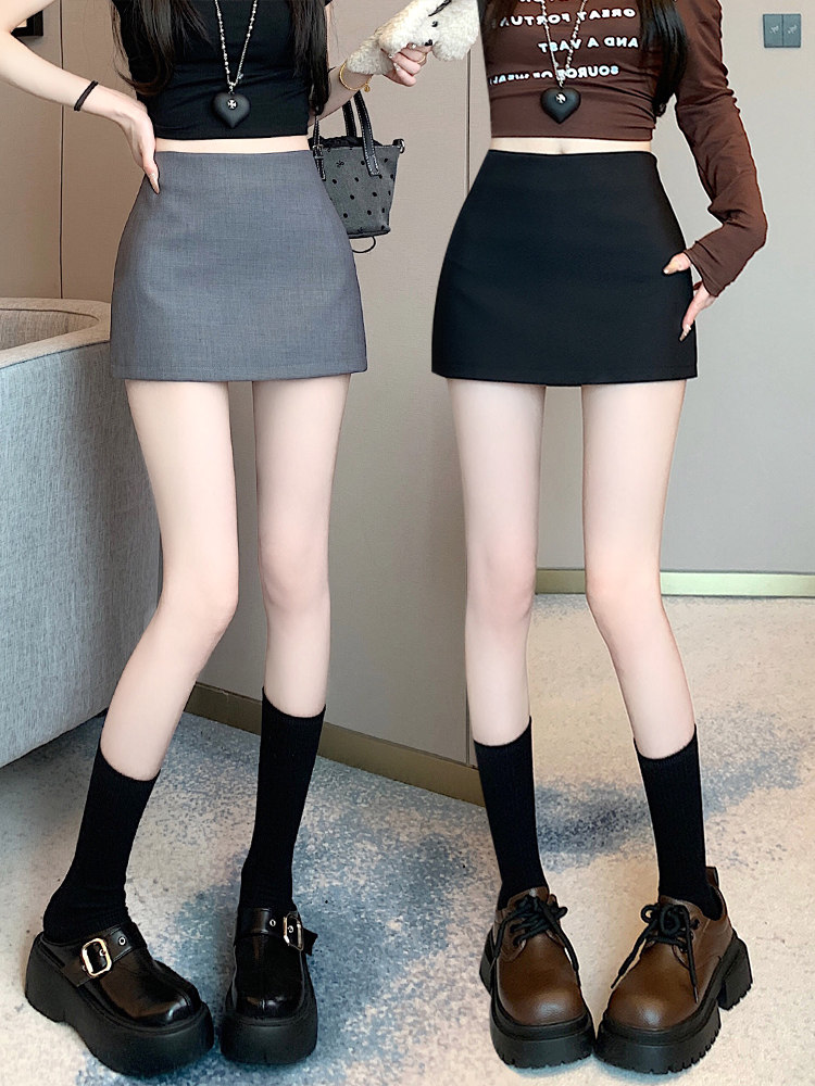 西装半身裙女春秋季2025年新款高腰显瘦小个子短裙辣妹a字包臀裙