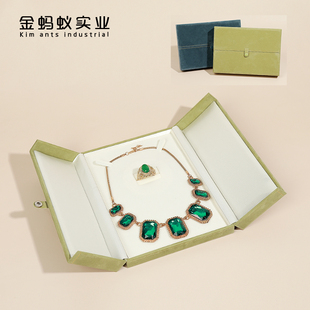 金蚂蚁母亲节翡翠项链高档双开戒指吊坠套装送妈妈礼物套链收纳盒
