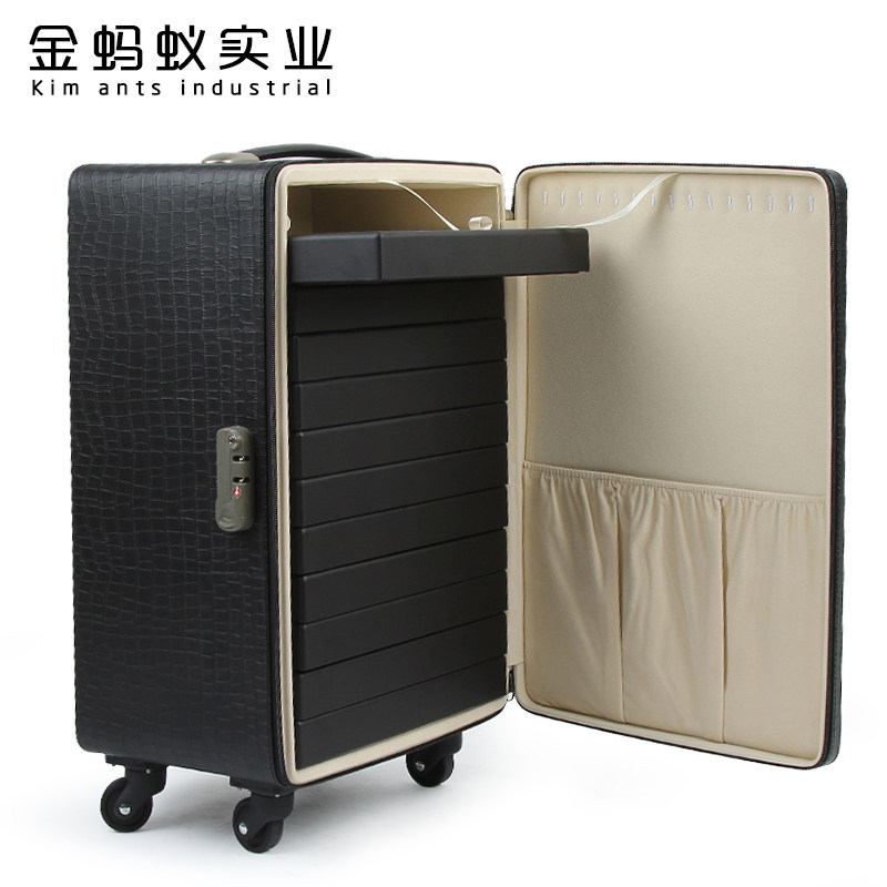 高档pu皮吊坠轮子参展带货首饰箱