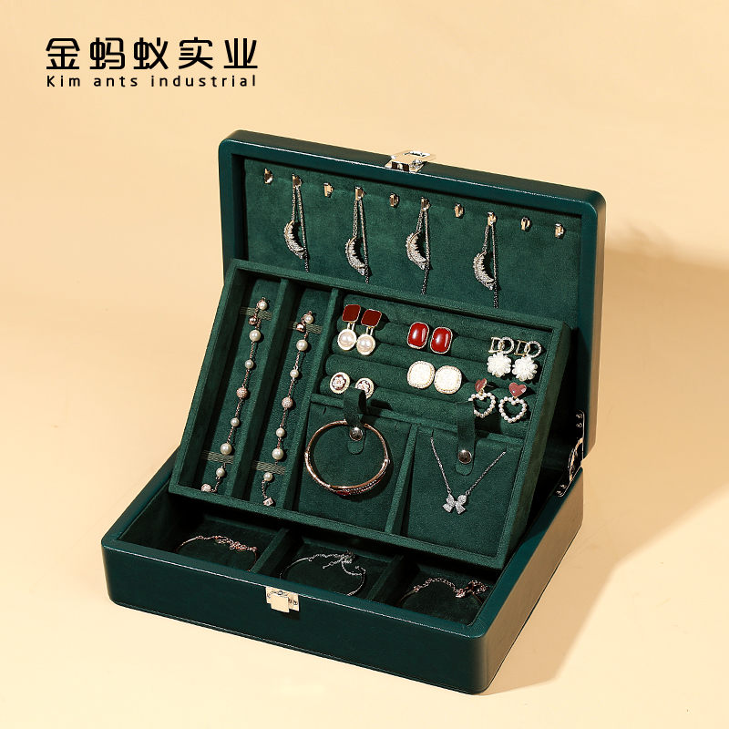 金蚂蚁高档皮质首饰箱