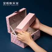 小香风首饰盒2022新款 ins风多层便携式 大容量轻奢高档皮质收纳盒